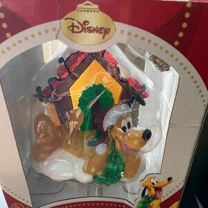 Disney Pluto Holiday Nightlight Christmas Dog House Decoration Glitter NEW!